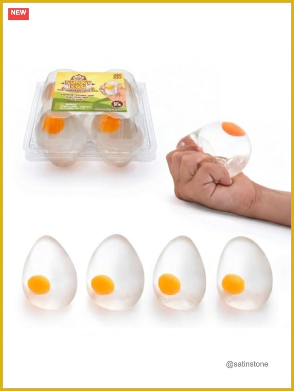 4 Pack Super Solid Egg Squishy Balls Easter Basket Stuffers Fidget Toys PVC